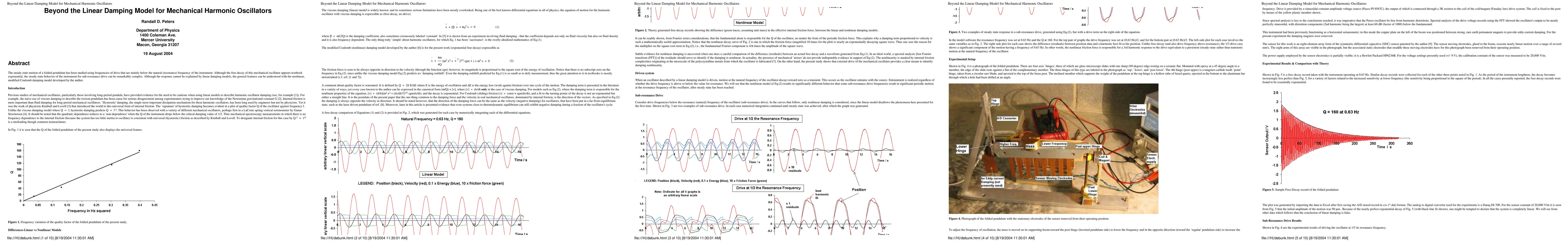 Thumbnail for Beyond the Linear Damping Model for Mechanical Harmonic Oscillators