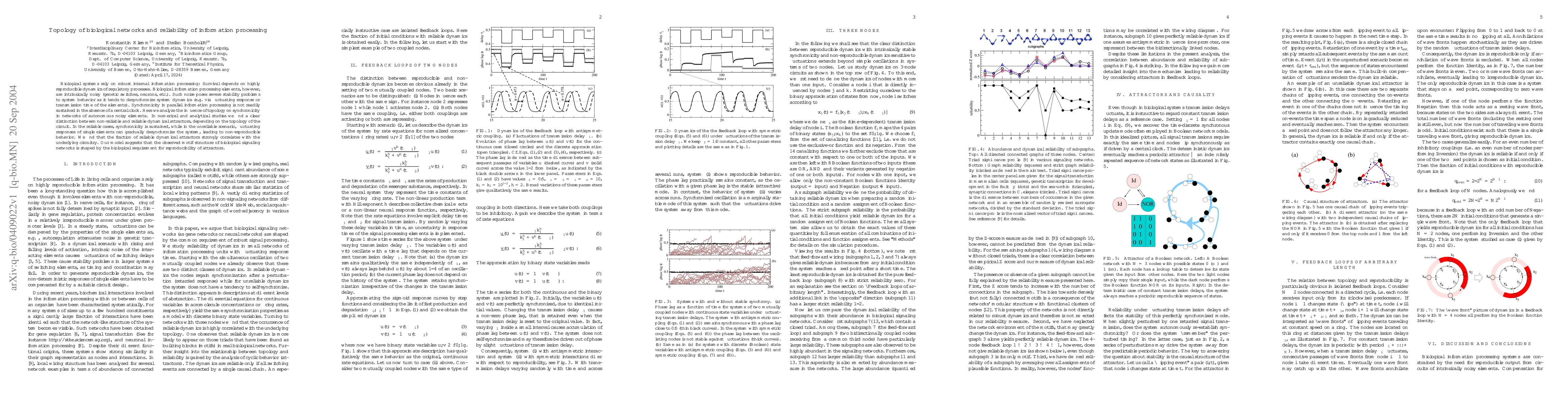 Thumbnail for Topology of biological networks and reliability of information
  processing
