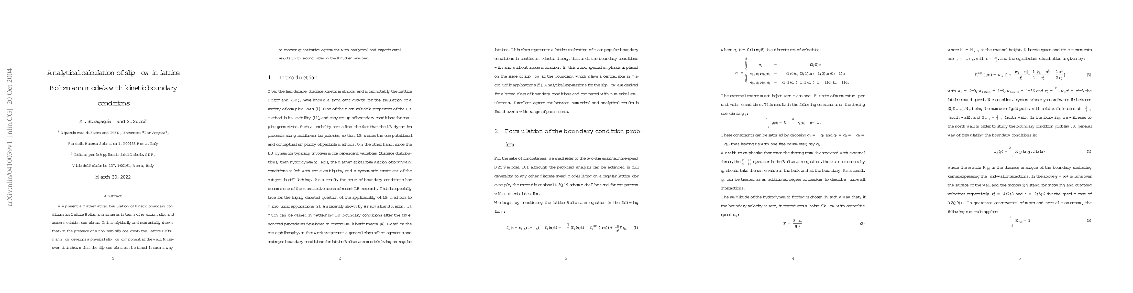Thumbnail for Analytical calculation of slip flow in lattice Boltzmann models with
  kinetic boundary conditions