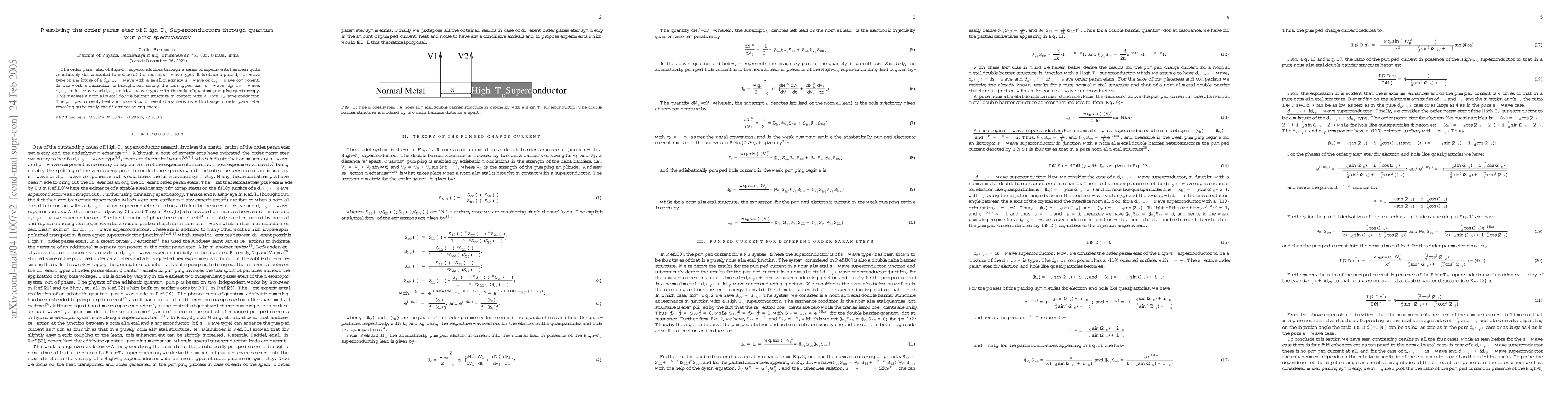 Thumbnail for Resolving the order parameter of High-T$_{c}$ Superconductors through
  quantum pumping spectroscopy