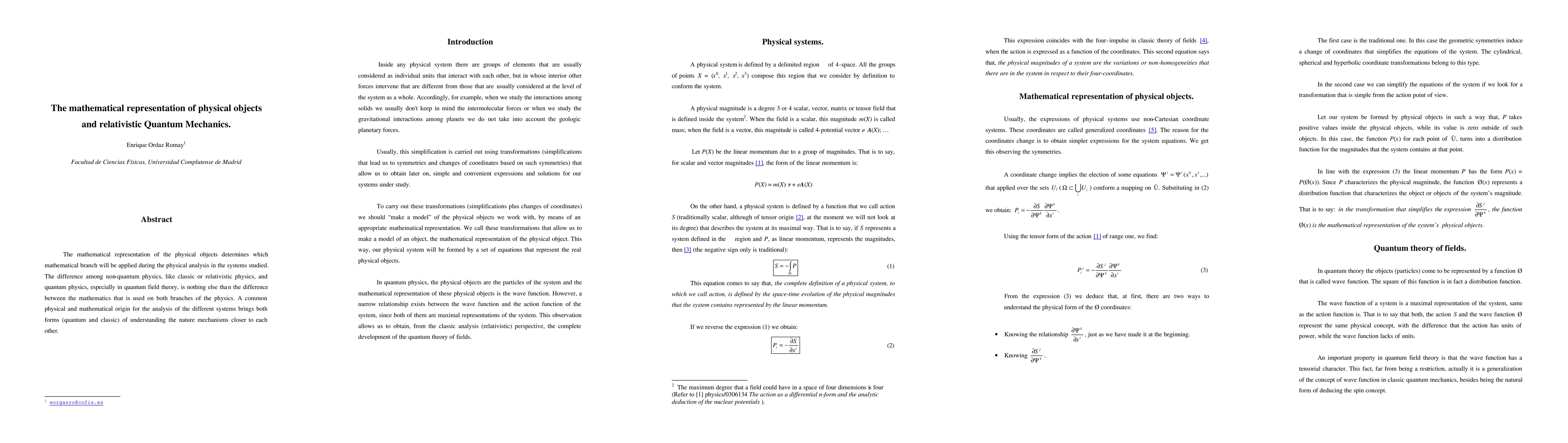 Thumbnail for The mathematical representation of physical objects and relativistic
  Quantum Mechanics