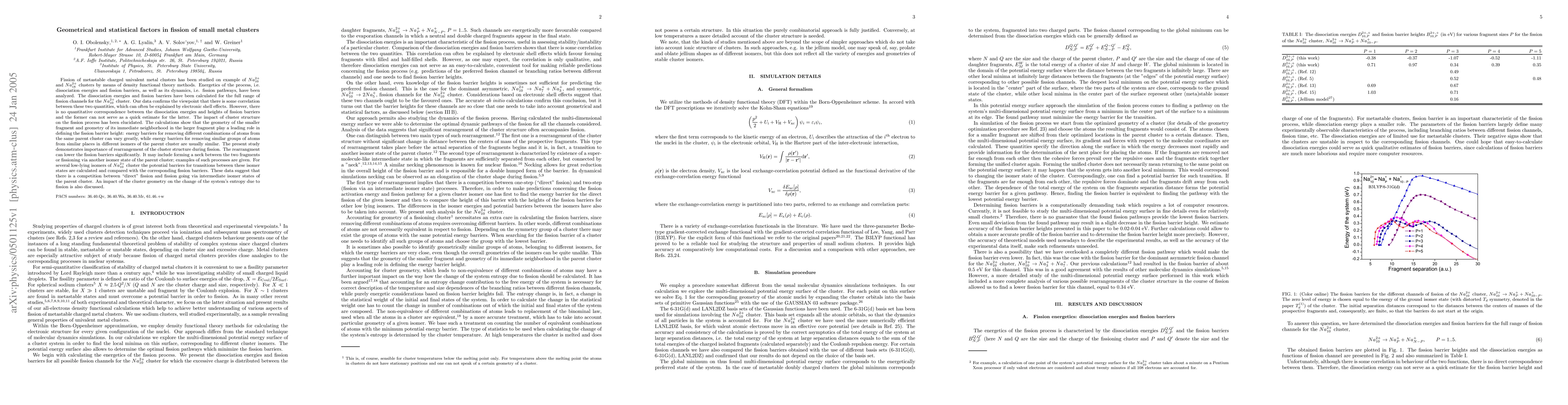 Thumbnail for Geometrical and statistical factors in fission of small metal clusters