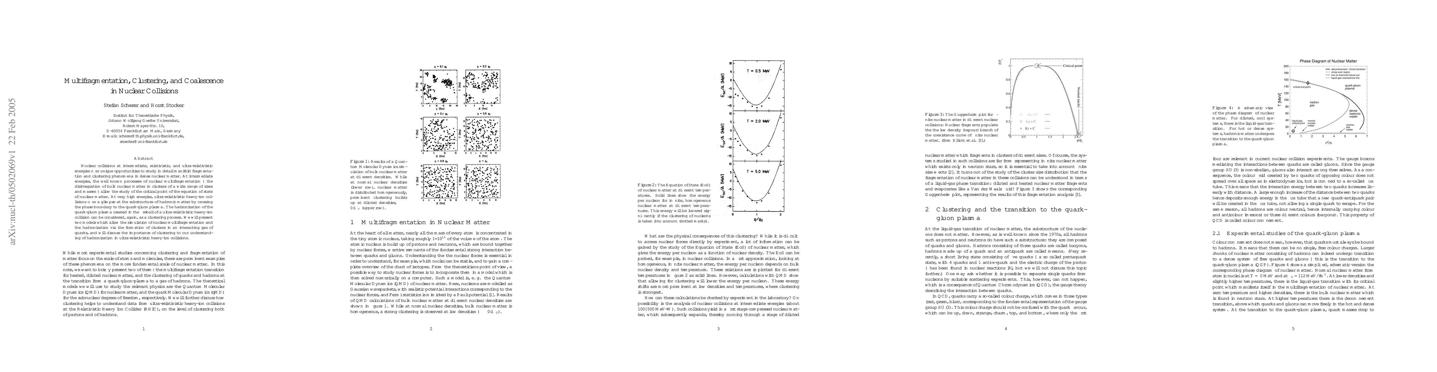 Thumbnail for Multifragmentation, Clustering, and Coalescence in Nuclear Collisions