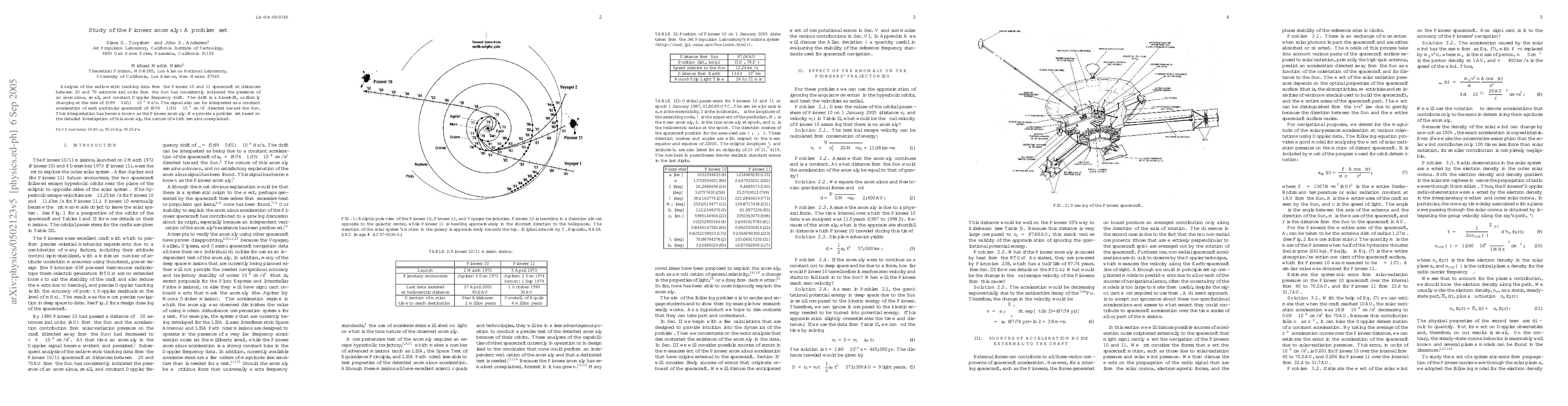 Thumbnail for Study of the Pioneer Anomaly: A Problem Set