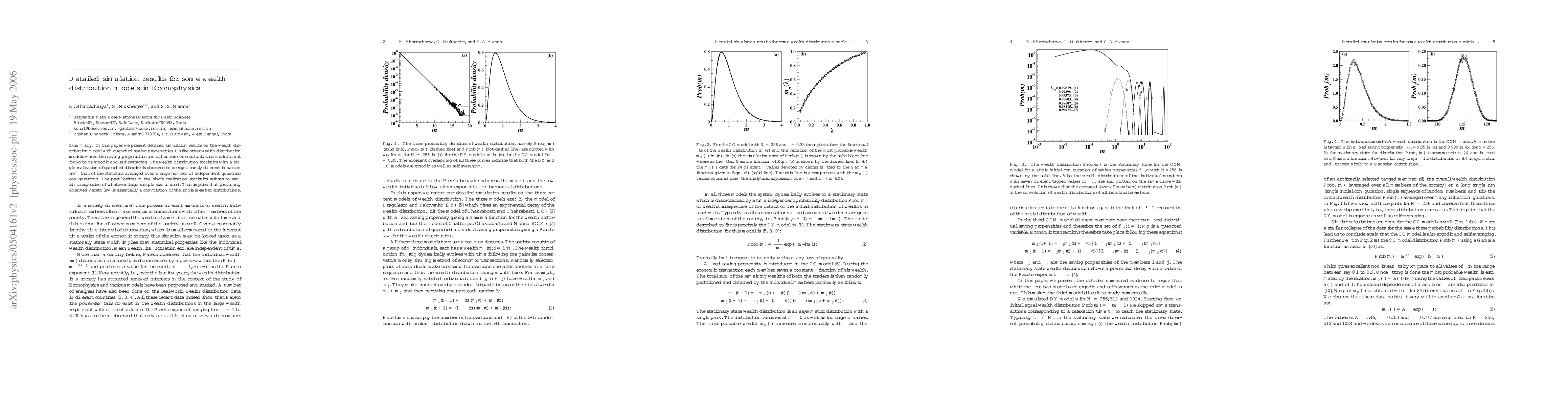 Thumbnail for Detailed simulation results for some wealth distribution models in
  Econophysics