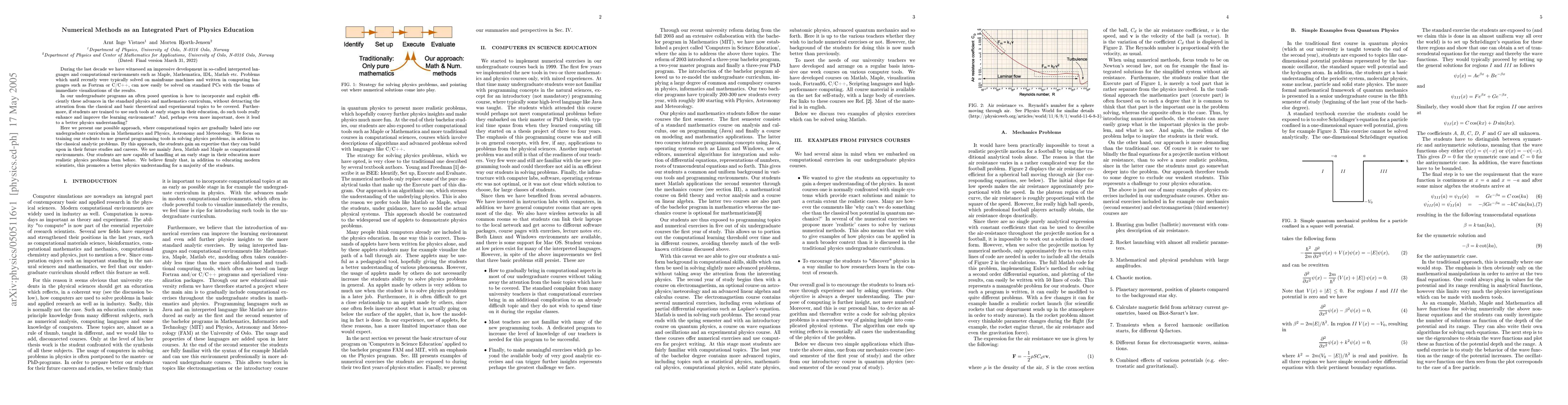 Thumbnail for Numerical Methods as an Integrated Part of Physics Education