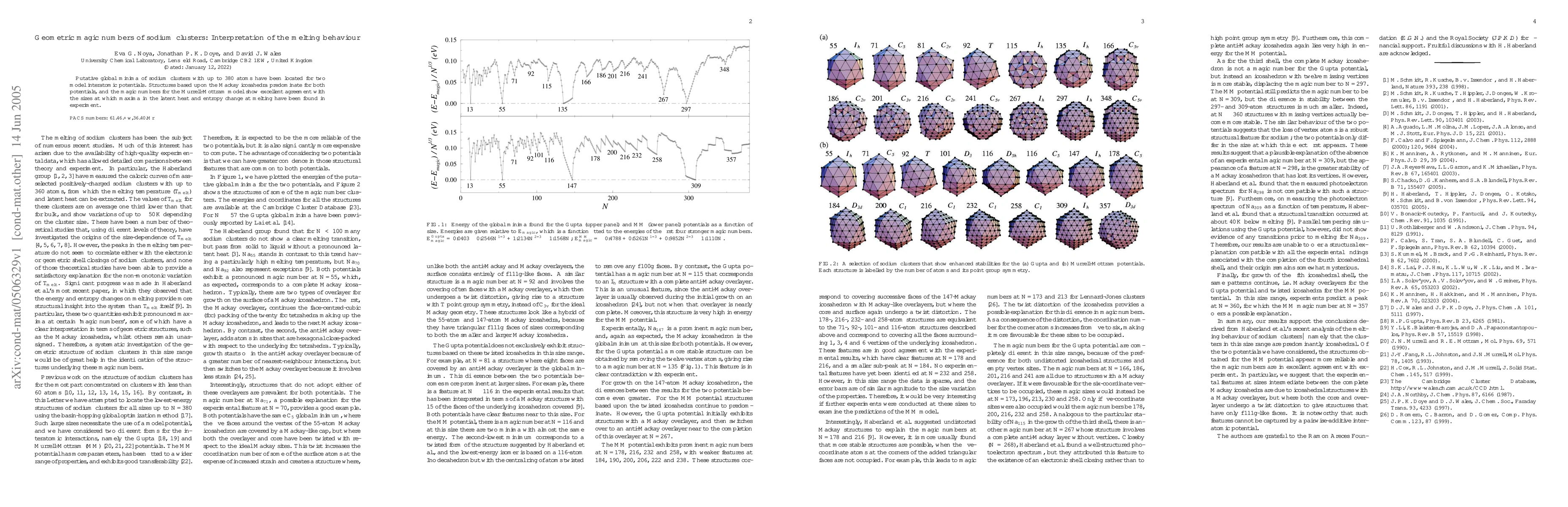 Thumbnail for Geometric magic numbers of sodium clusters: Interpretation of the
  melting behaviour