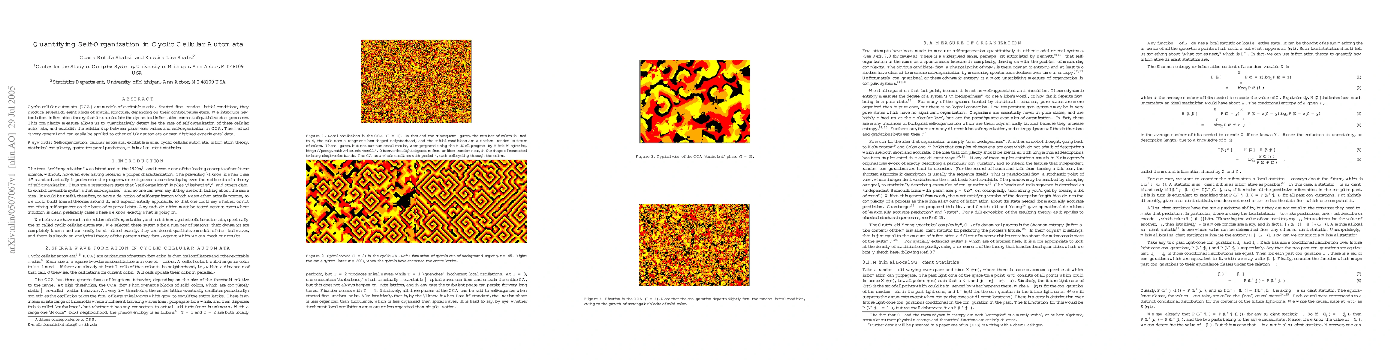 Thumbnail for Quantifying Self-Organization in Cyclic Cellular Automata