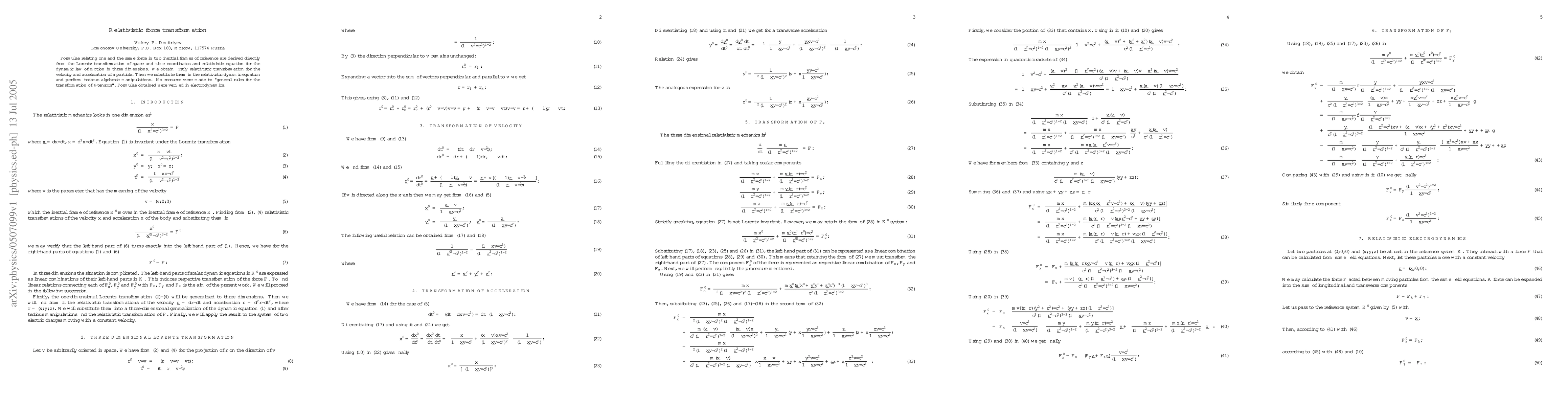 Thumbnail for Relativistic force transformation