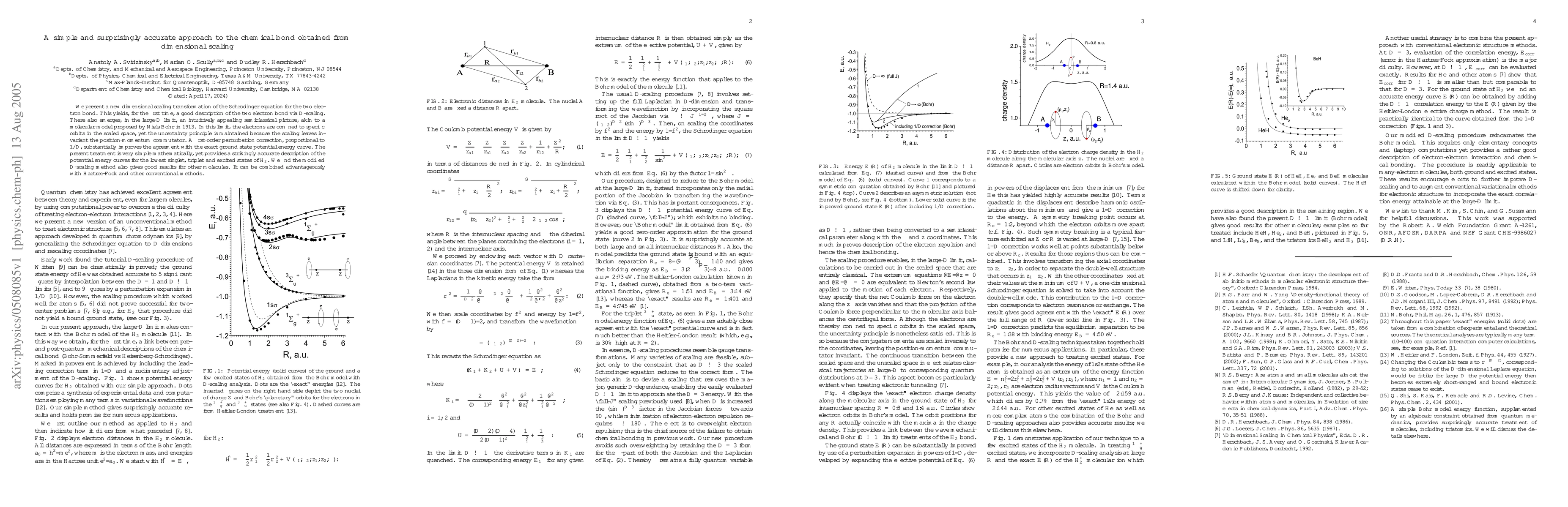 Thumbnail for A simple and surprisingly accurate approach to the chemical bond
  obtained from dimensional scaling