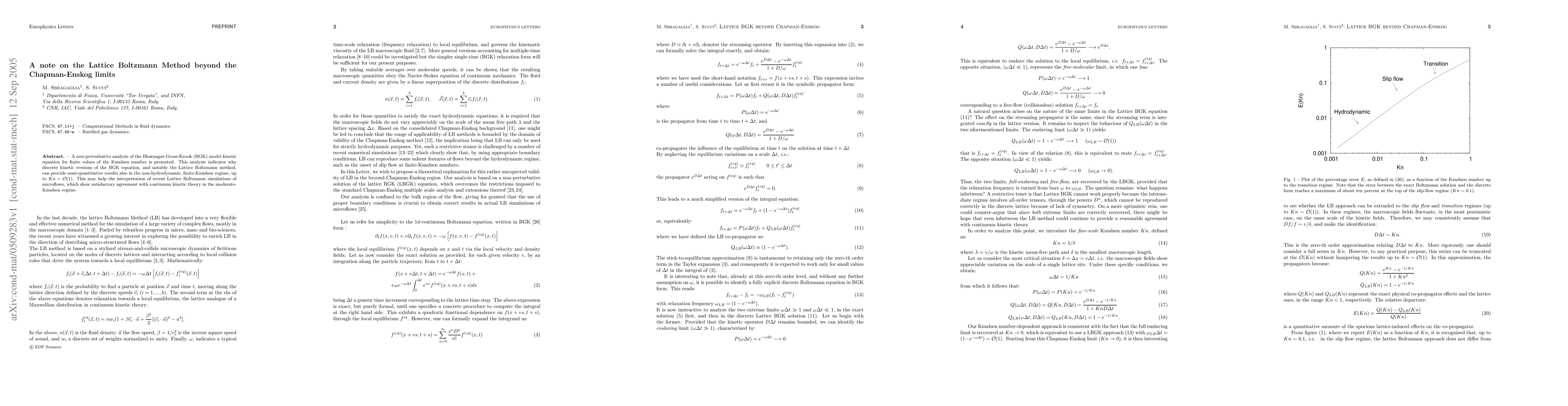 Thumbnail for A note on the lattice Boltzmann method beyond the Chapman Enskog limits
