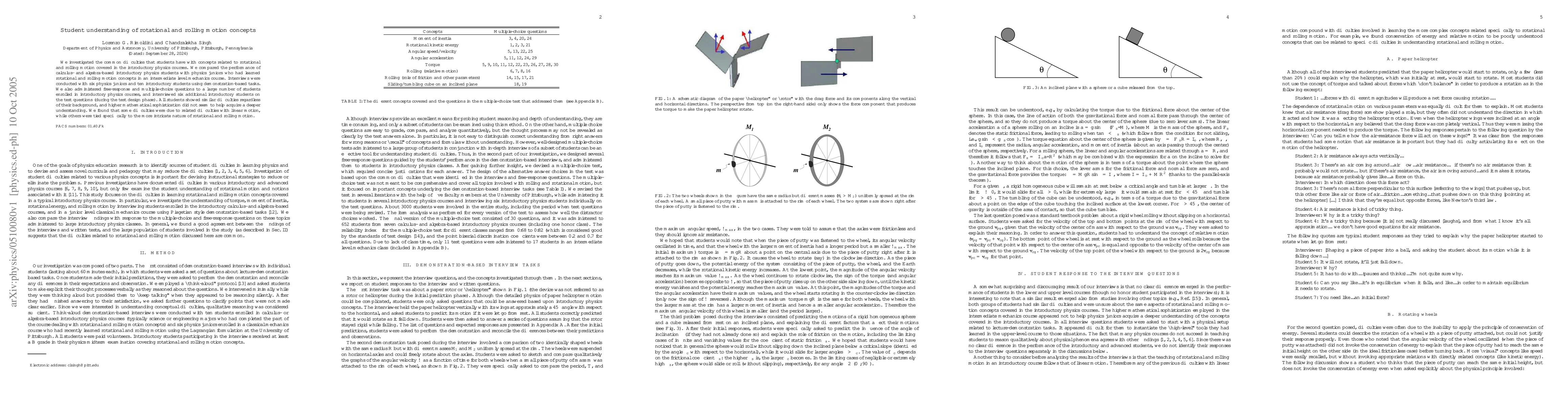 Thumbnail for Student understanding of rotational and rolling motion concepts