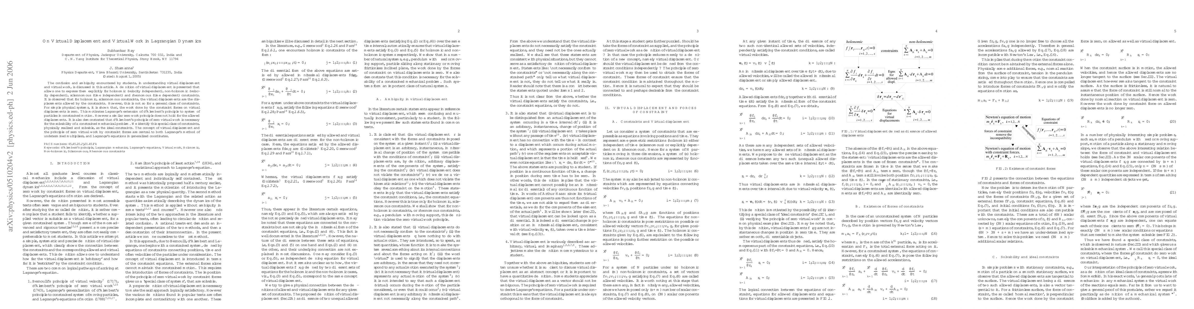 Thumbnail for On Virtual Displacement and Virtual Work in Lagrangian Dynamics