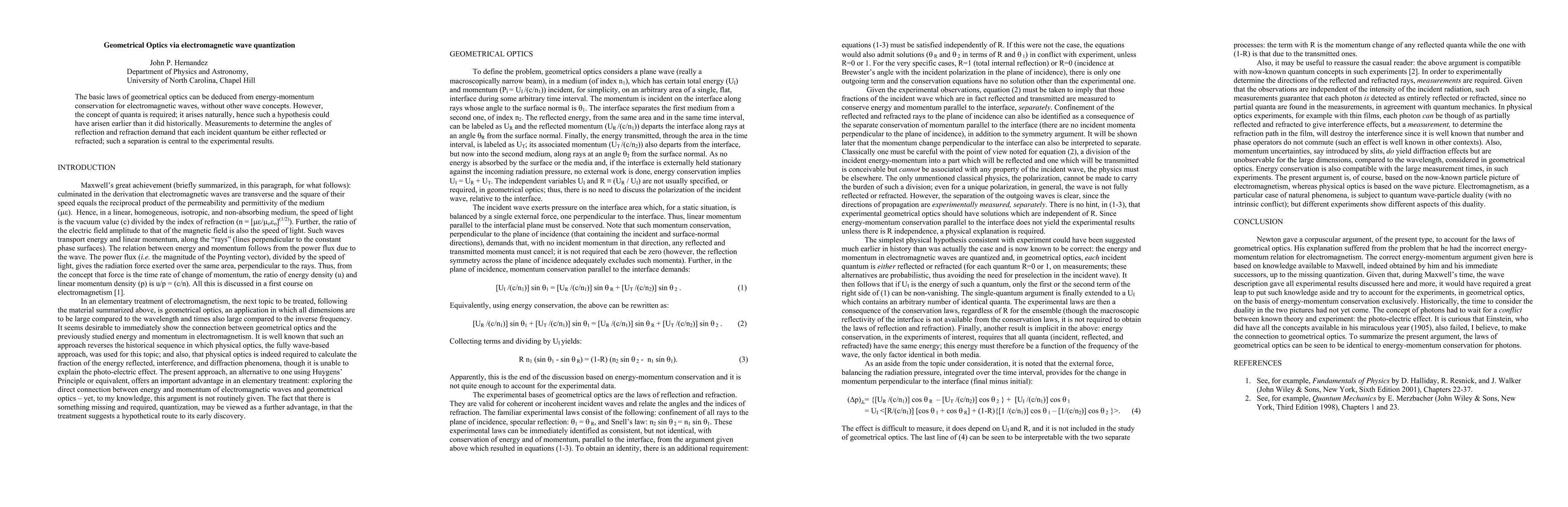 Thumbnail for Geometrical Optics via electromagnetic wave quantization