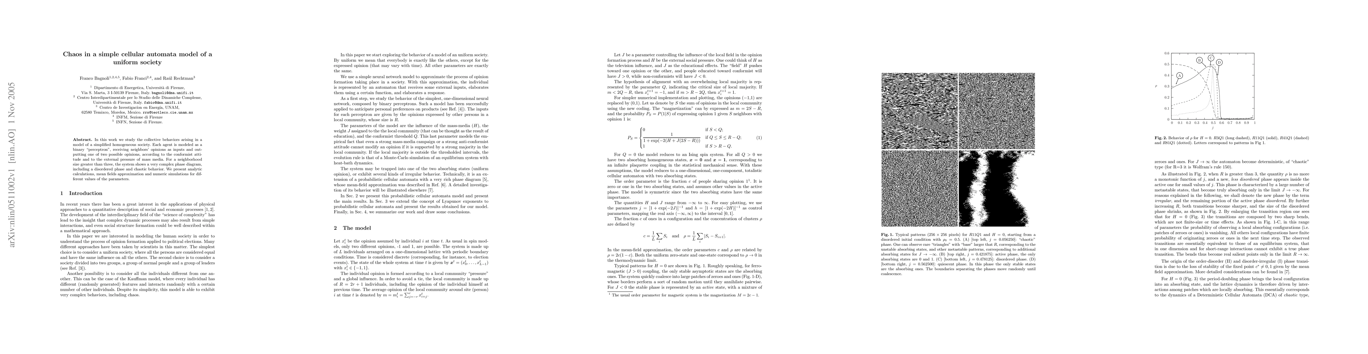 Thumbnail for Chaos in a simple cellular automata model of a uniform society
