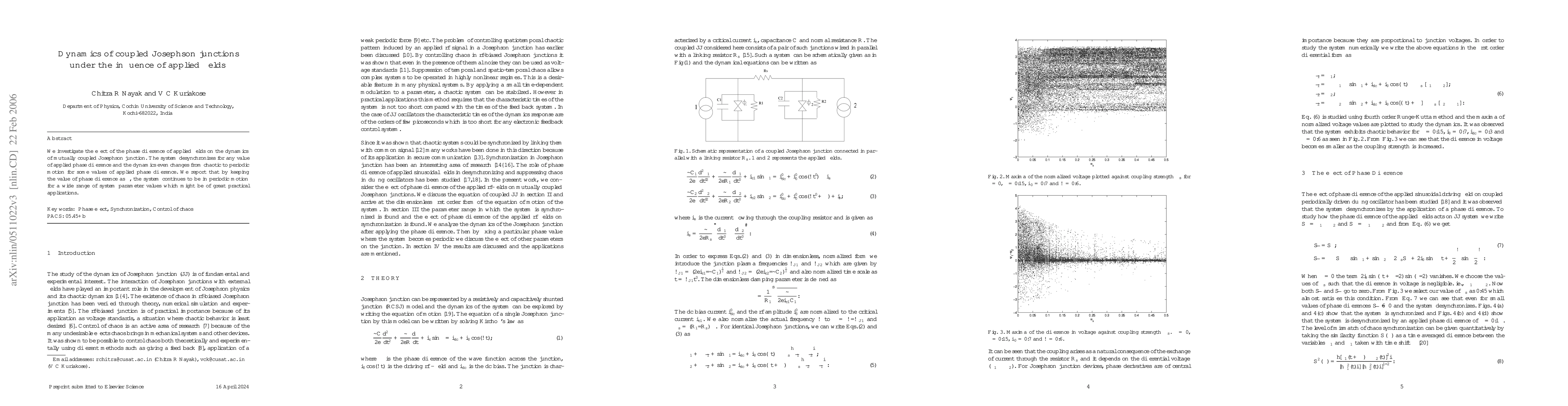 Thumbnail for Dynamics of coupled Josephson junctions under the influence of applied
  fields