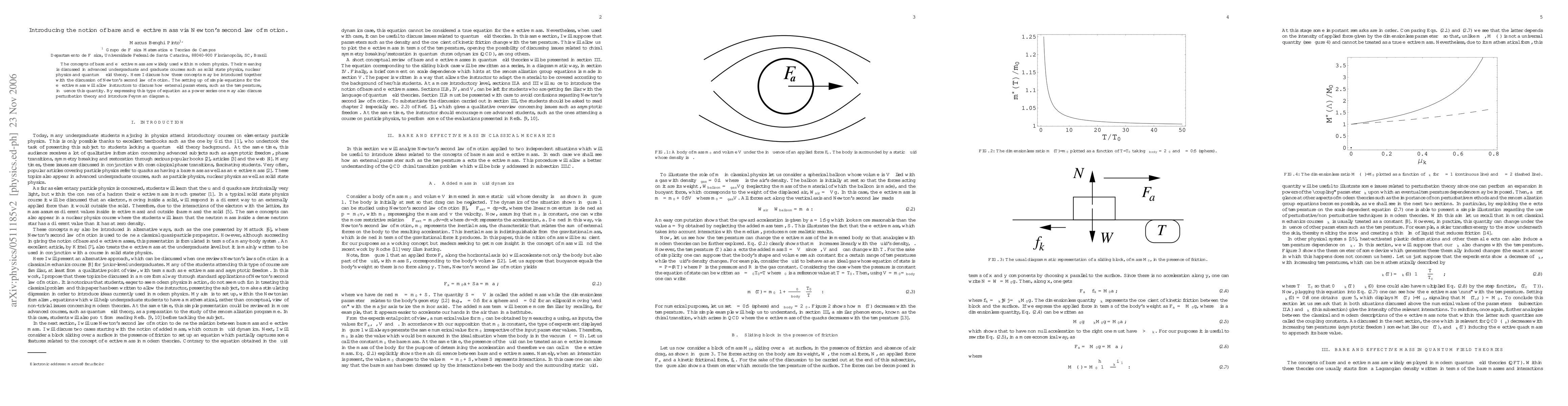 Thumbnail for Introducing the notion of bare and effective mass via Newton's second
  law of motion