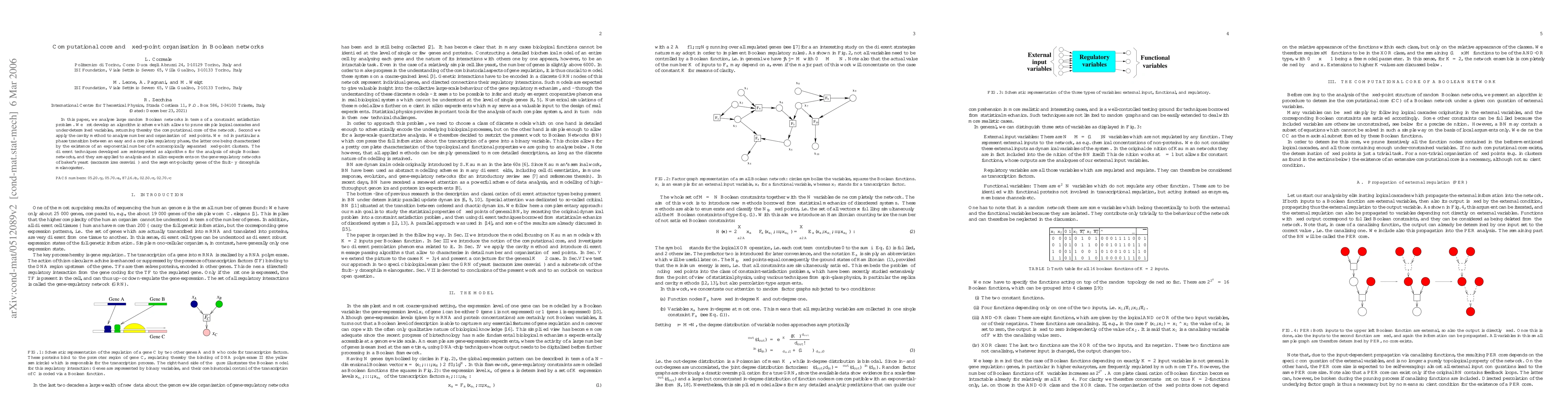 Thumbnail for Computational core and fixed-point organisation in Boolean networks
