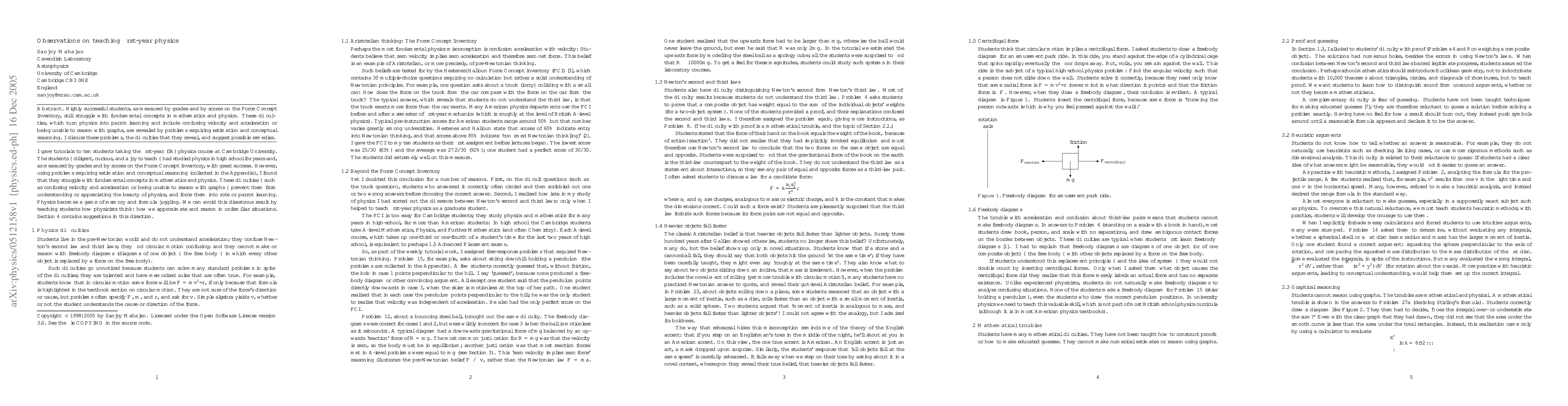 Thumbnail for Observations on teaching first-year physics