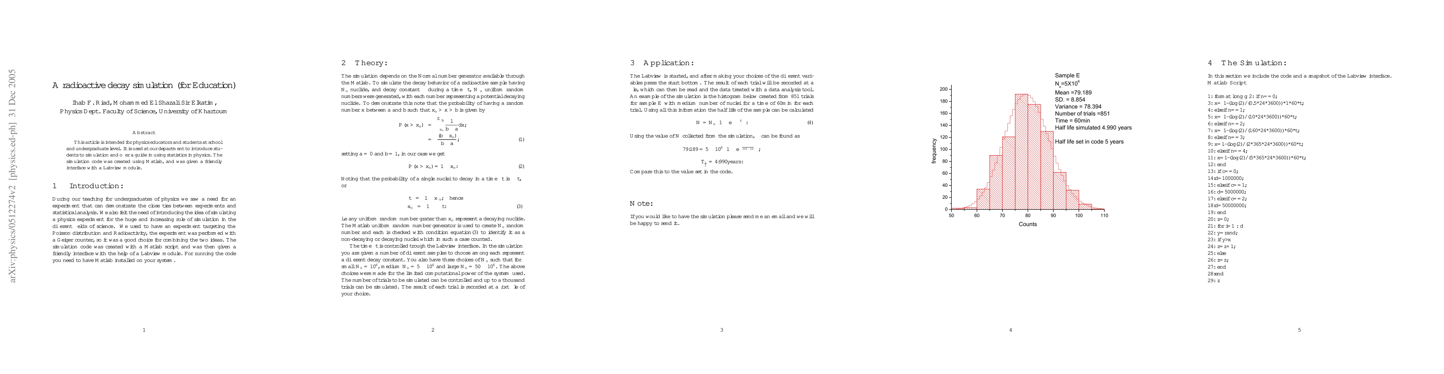 Thumbnail for A radioactive decay simulation (For Education)