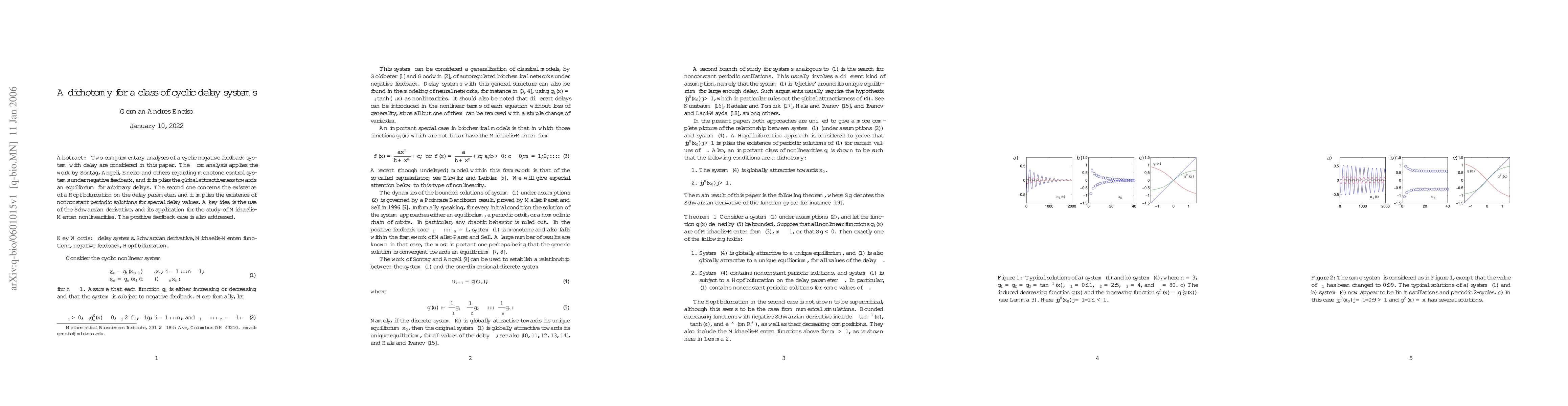 Thumbnail for A dichotomy for a class of cyclic delay systems