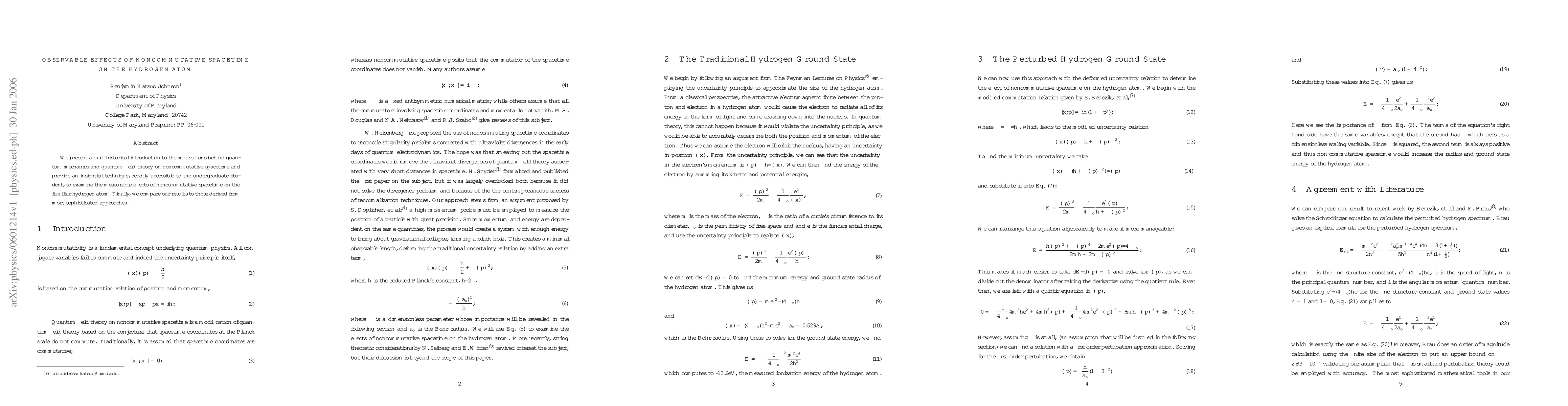 Thumbnail for Observable Effects of Noncommutative Spacetime on the Hydrogen Atom