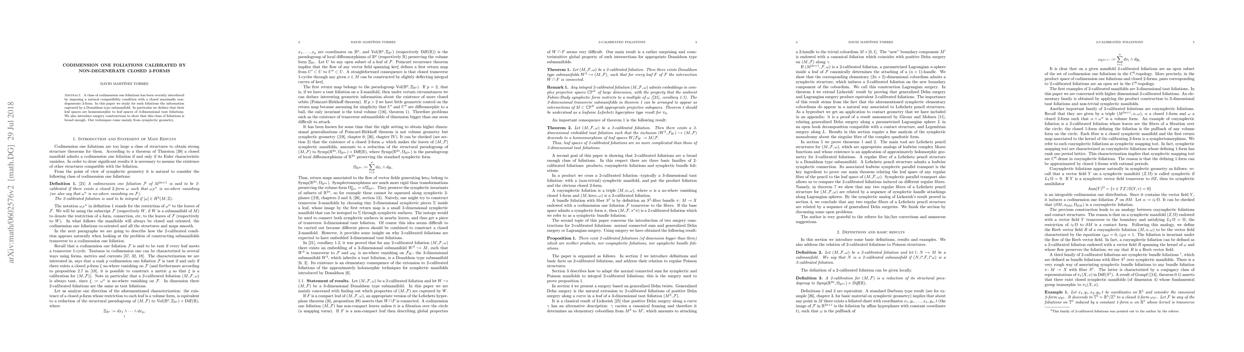 Thumbnail for Codimension one foliations calibrated by non-degenerate closed 2-forms