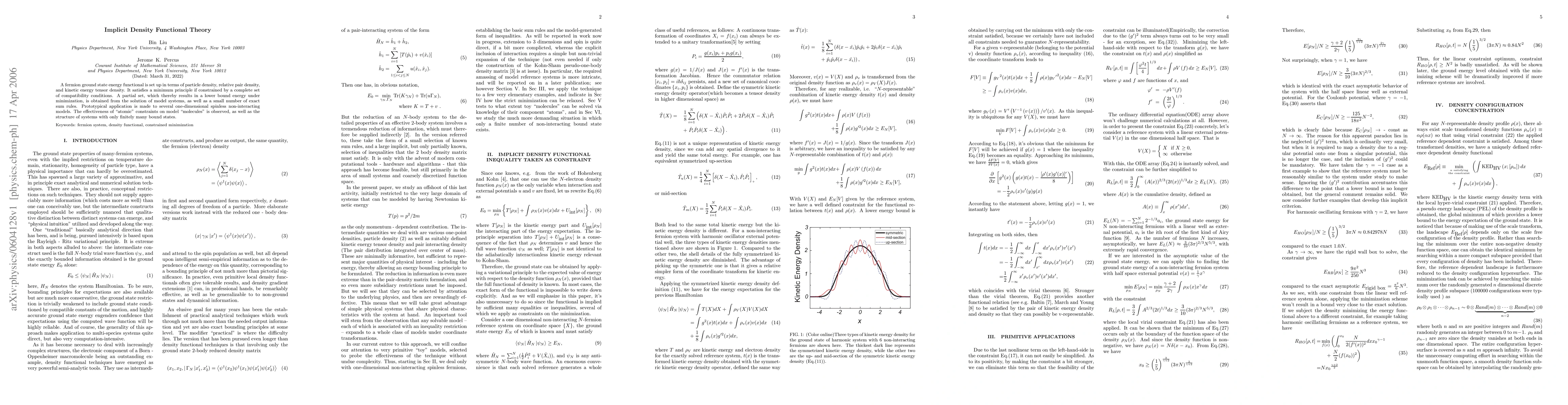 Thumbnail for Implicit Density Functional Theory