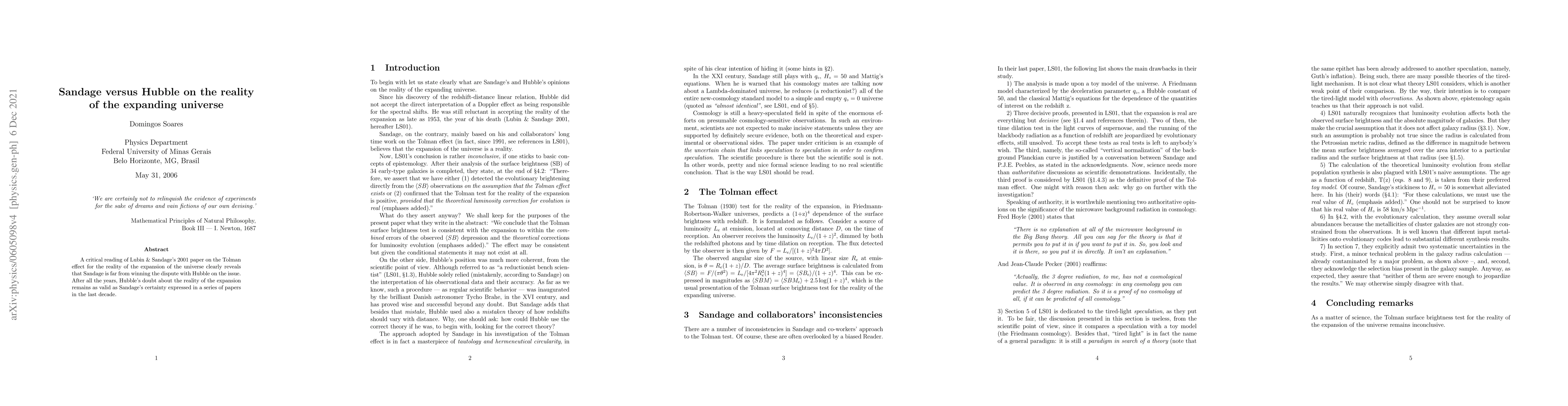 Thumbnail for Sandage versus Hubble on the reality of the expanding universe