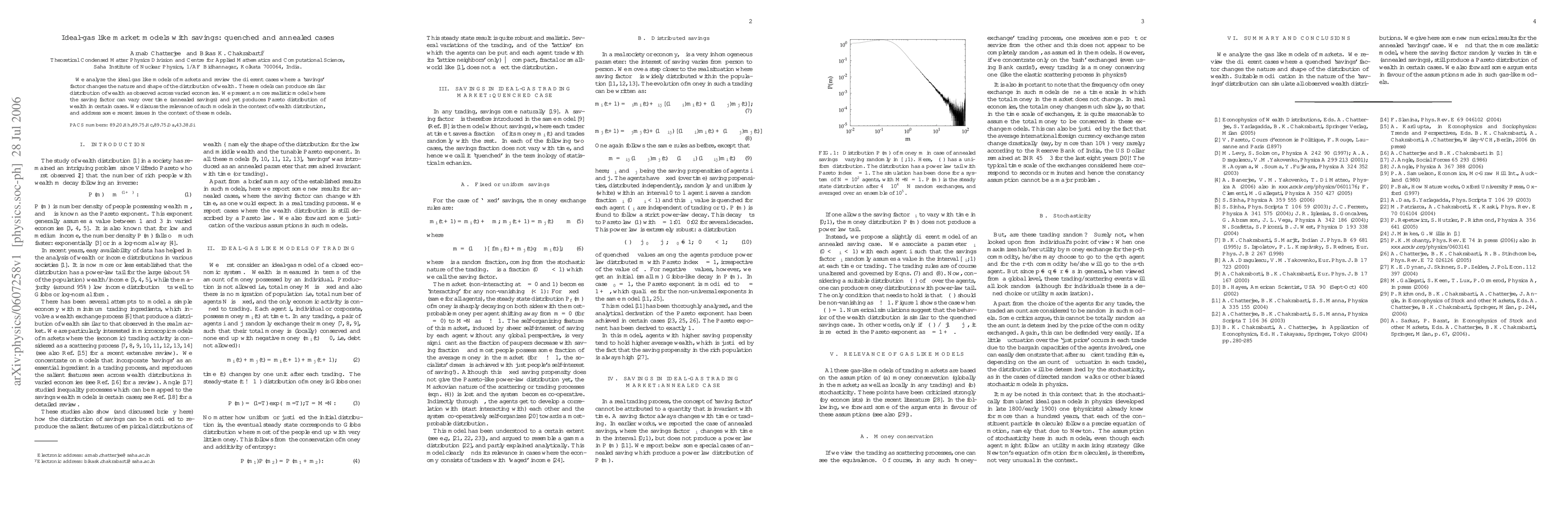 Thumbnail for Ideal-gas like market models with savings: quenched and annealed cases