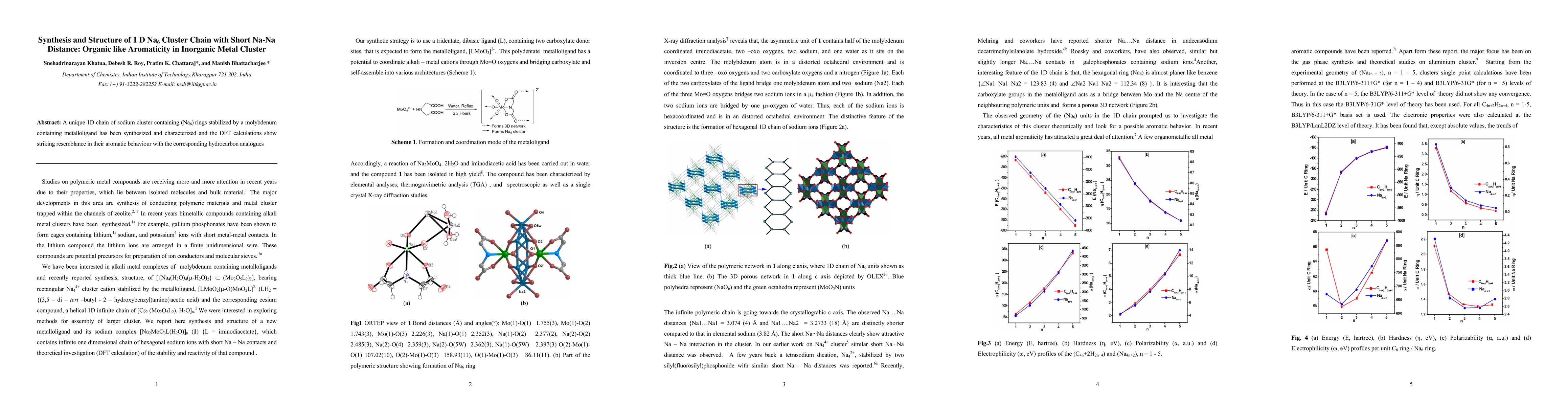 Thumbnail for Synthesis and Structure of 1D Na6 Cluster Chain with Short Na-Na
  Distance: Organic like Aromaticity in Inorganic Metal Cluster
