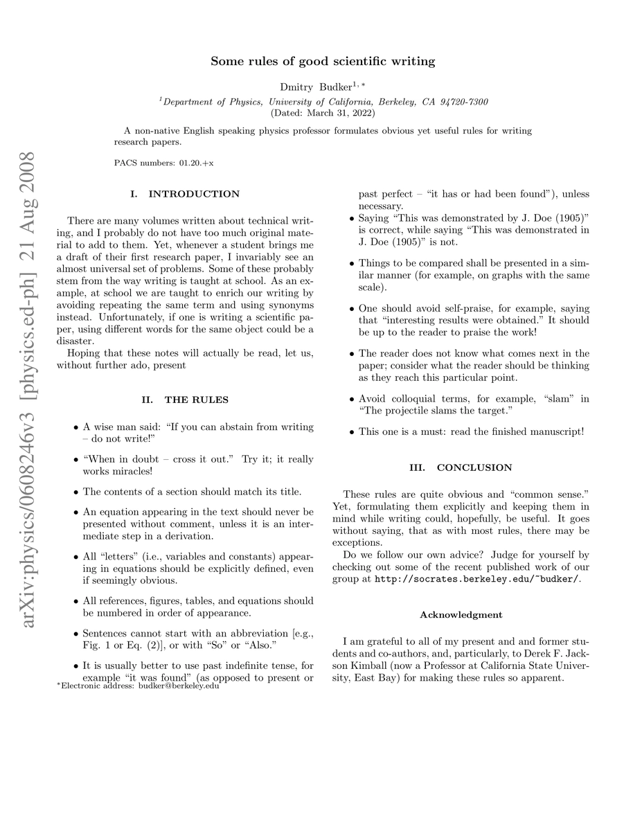Thumbnail for Some rules of good scientific writing