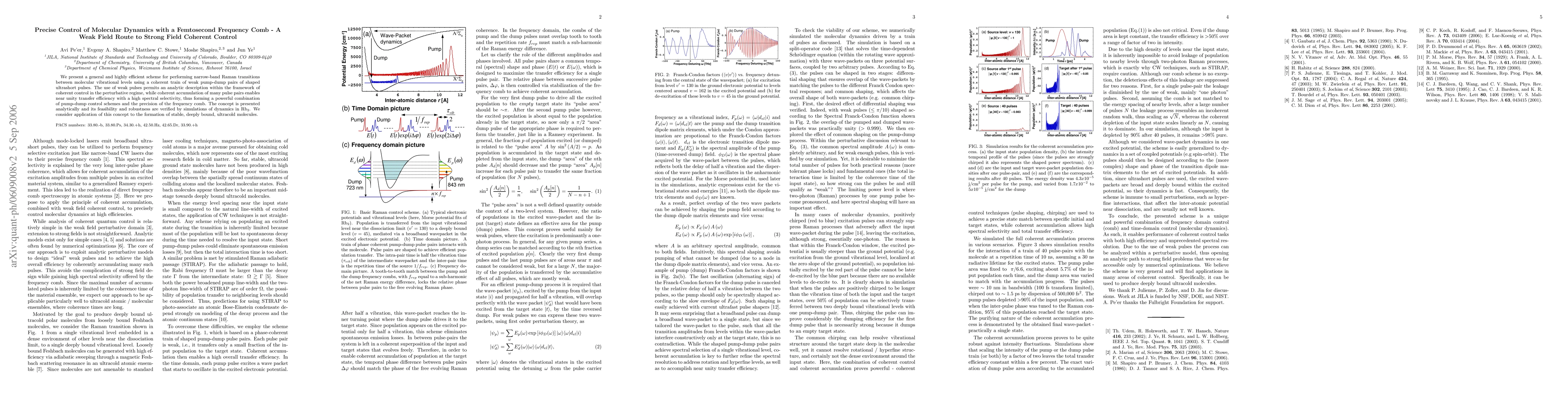 Thumbnail for Precise Control of Molecular Dynamics with a Femtosecond Frequency Comb
  - A Weak Field Route to Strong Field Coherent Control