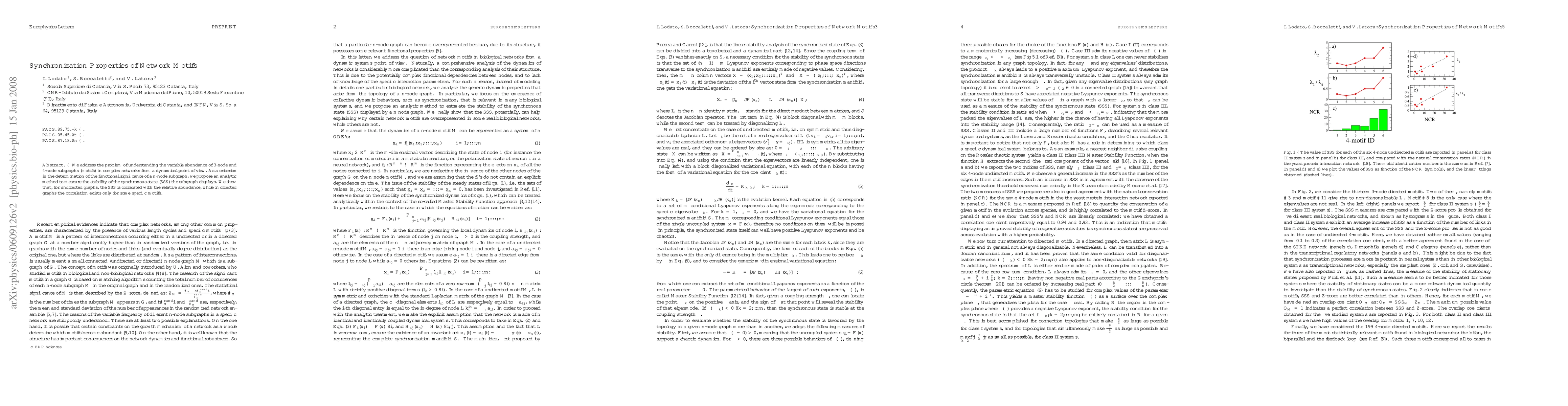 Thumbnail for Synchronization Properties of Network Motifs