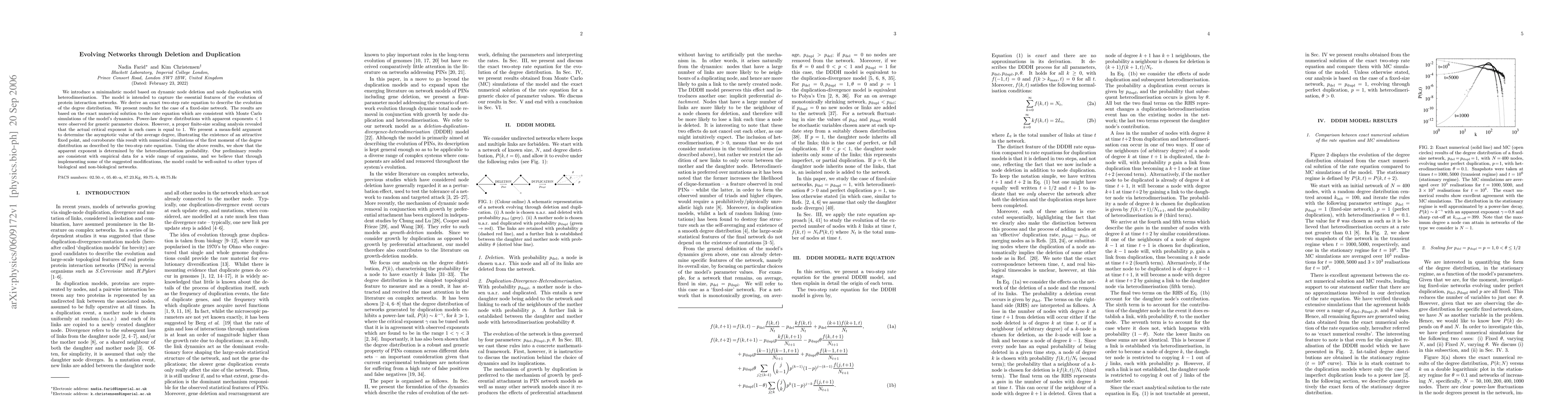 Thumbnail for Evolving networks through deletion and duplication