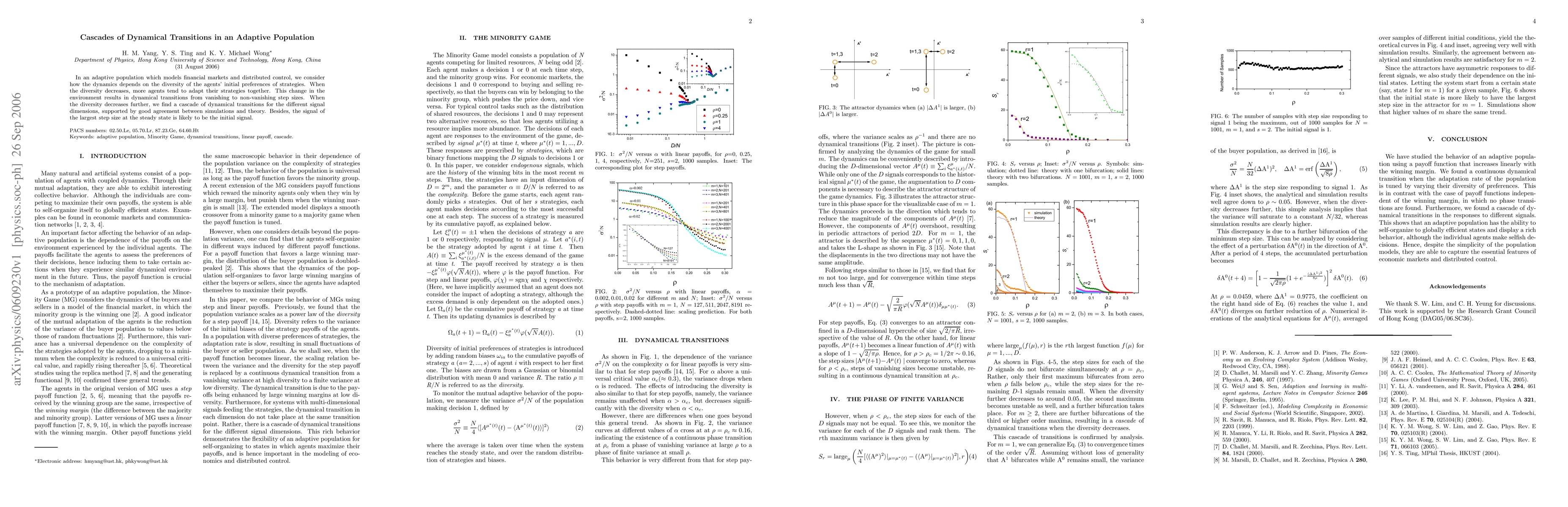 Thumbnail for Cascades of Dynamical Transitions in an Adaptive Population