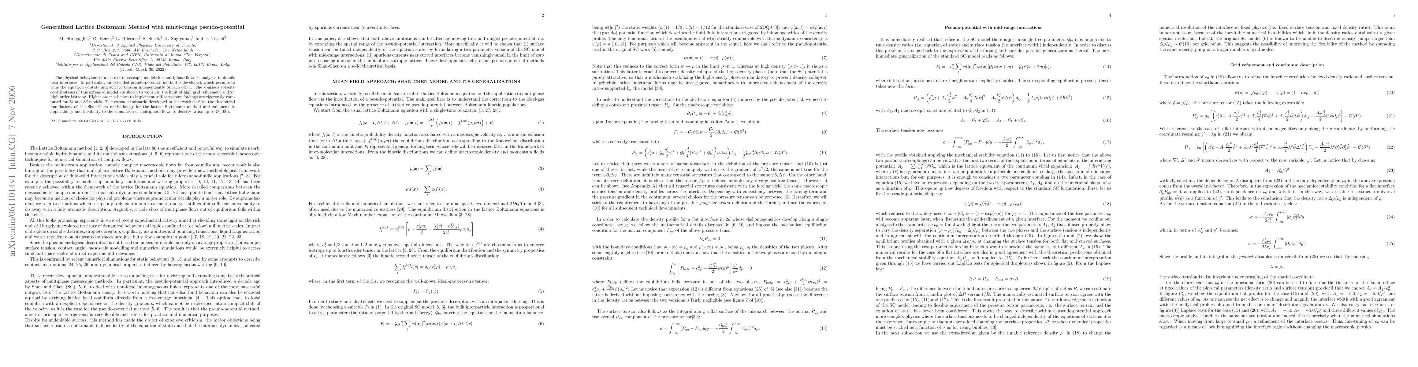 Thumbnail for Generalized Lattice Boltzmann Method with multi-range pseudo-potential