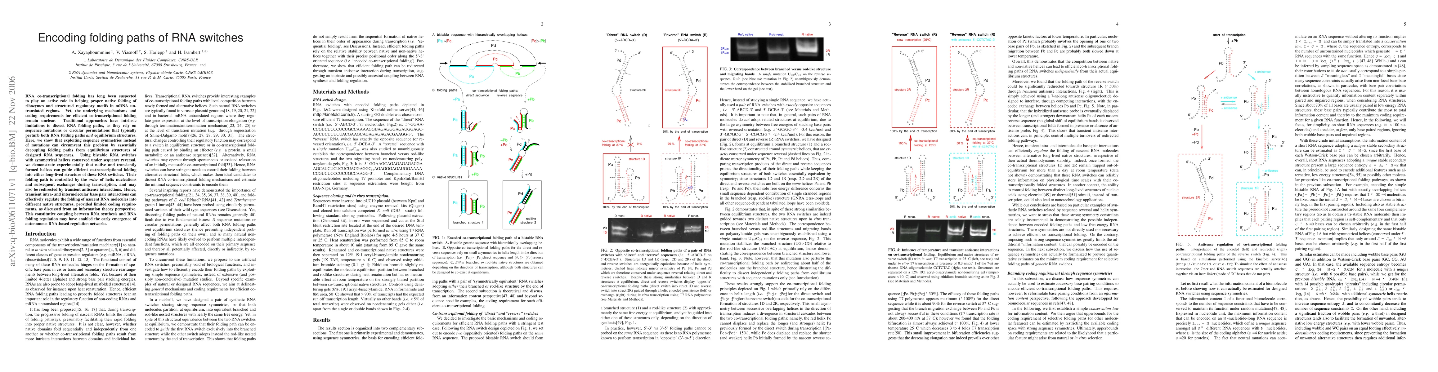 Thumbnail for Encoding folding paths of RNA switches
