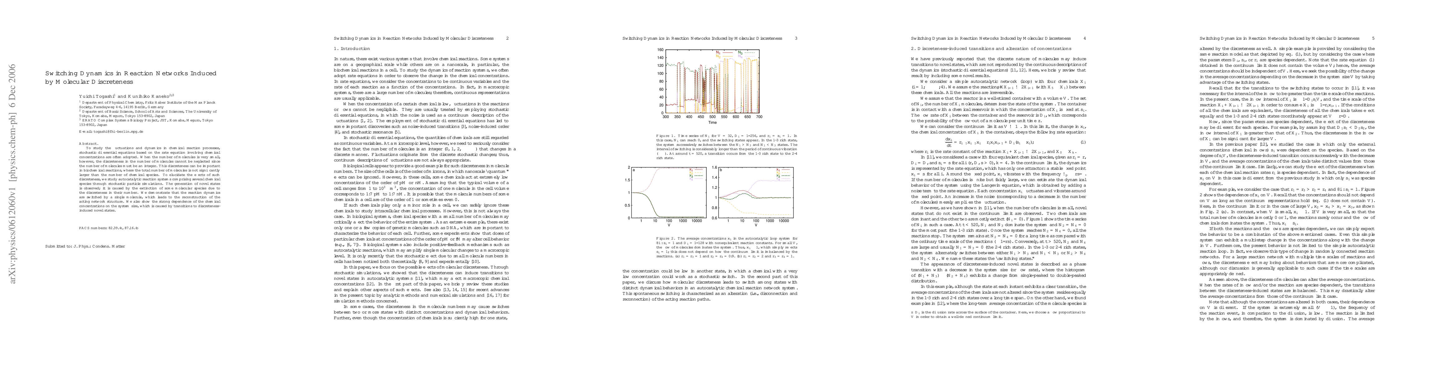Thumbnail for Switching Dynamics in Reaction Networks Induced by Molecular
  Discreteness