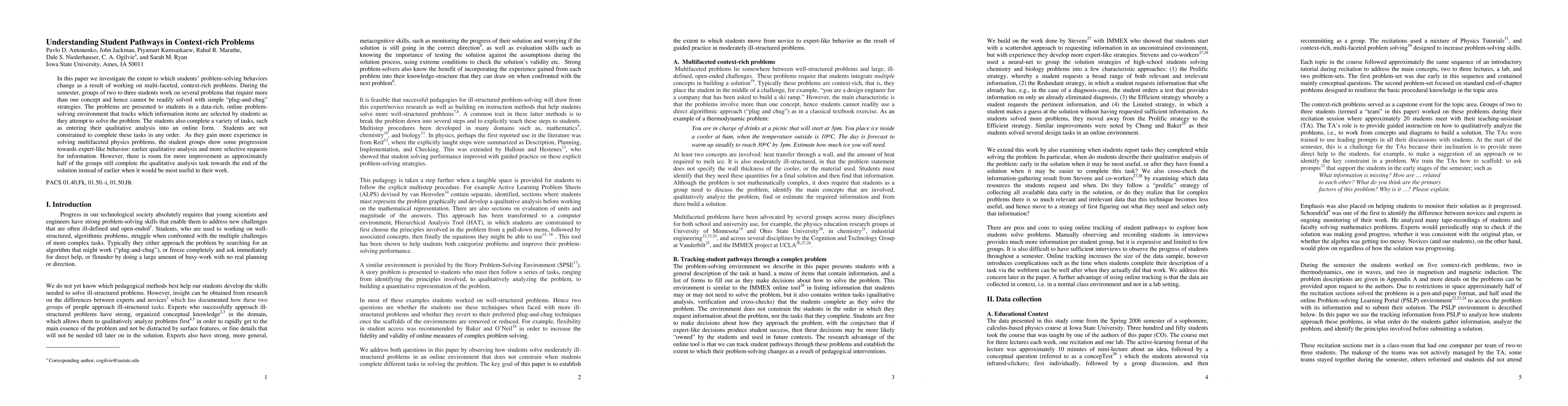Thumbnail for Understanding Student Pathways in Context-rich Problems