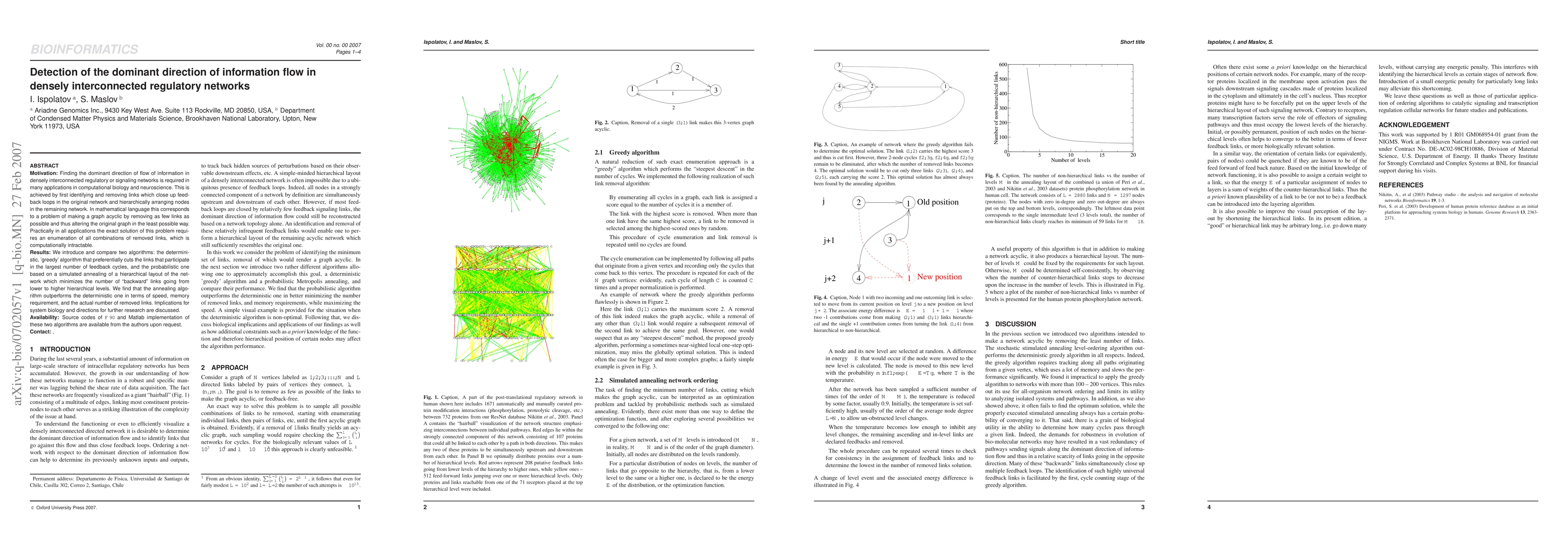 Thumbnail for Detection of the dominant direction of information flow in densely
  interconnected regulatory networks