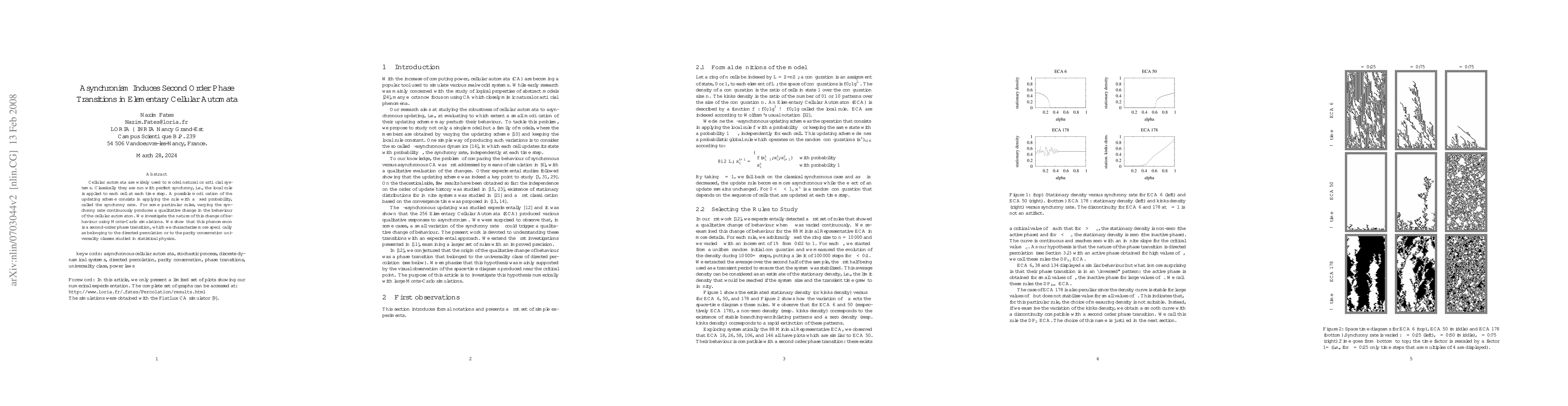Thumbnail for Asynchronism Induces Second Order Phase Transitions in Elementary
  Cellular Automata