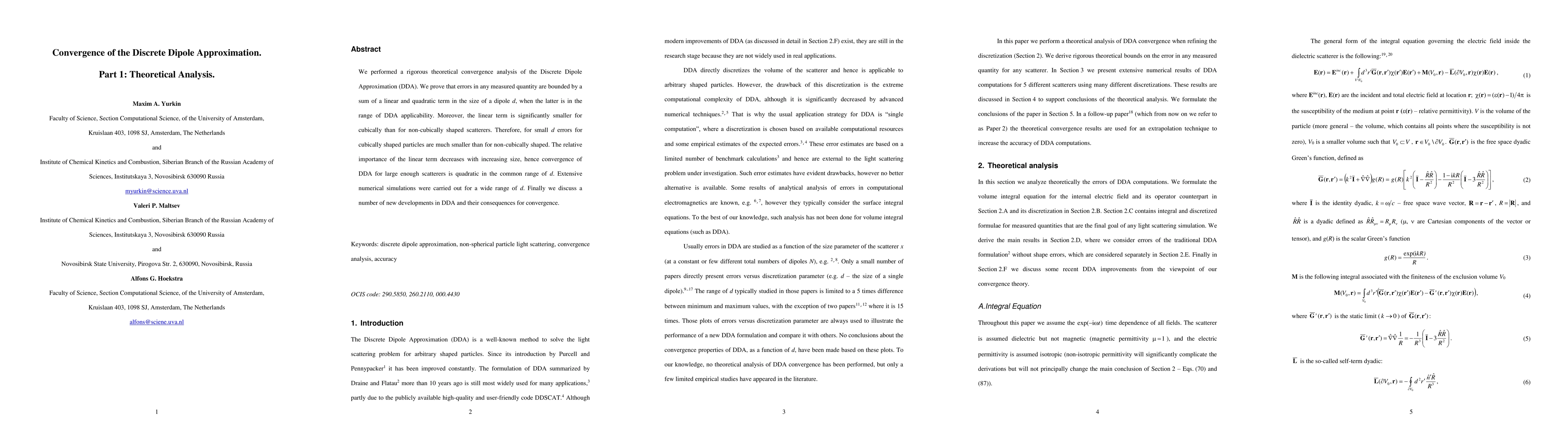 Thumbnail for Convergence of the discrete dipole approximation. I. Theoretical
  analysis