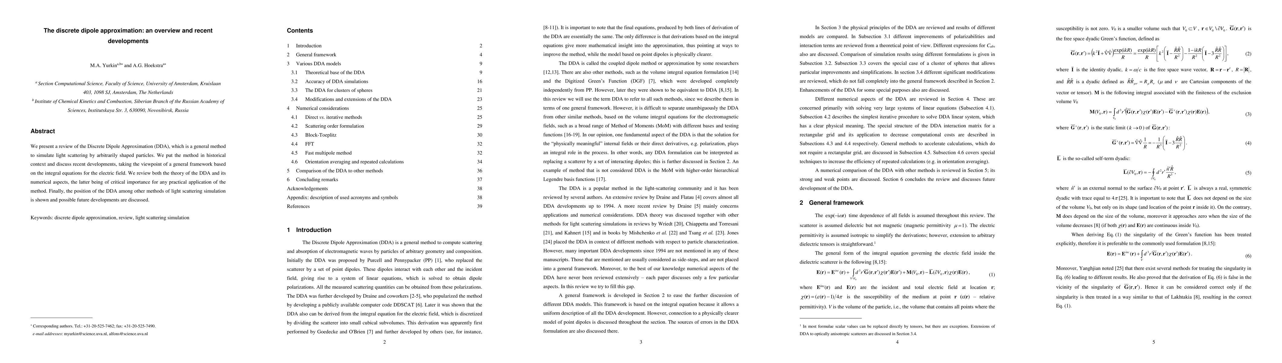 Thumbnail for The discrete dipole approximation: an overview and recent developments