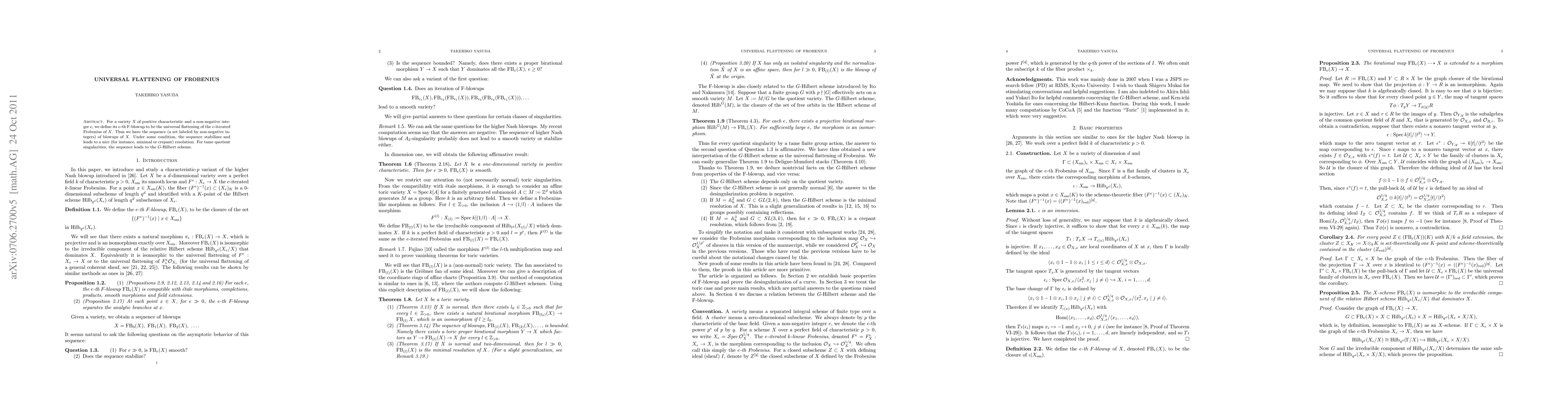 Thumbnail for Universal flattening of Frobenius