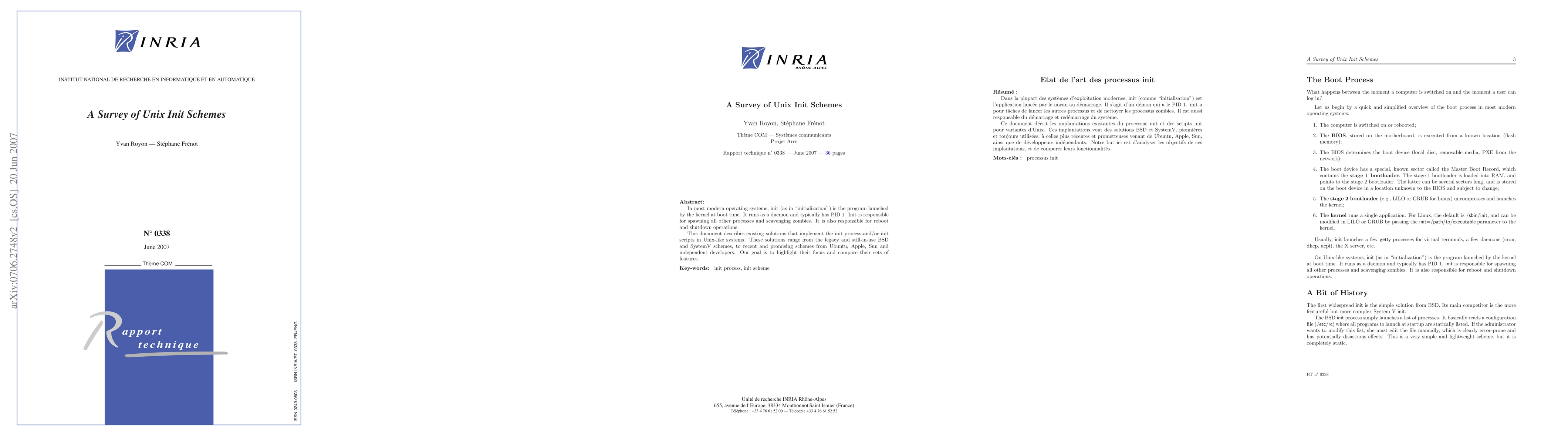 Thumbnail for A Survey of Unix Init Schemes