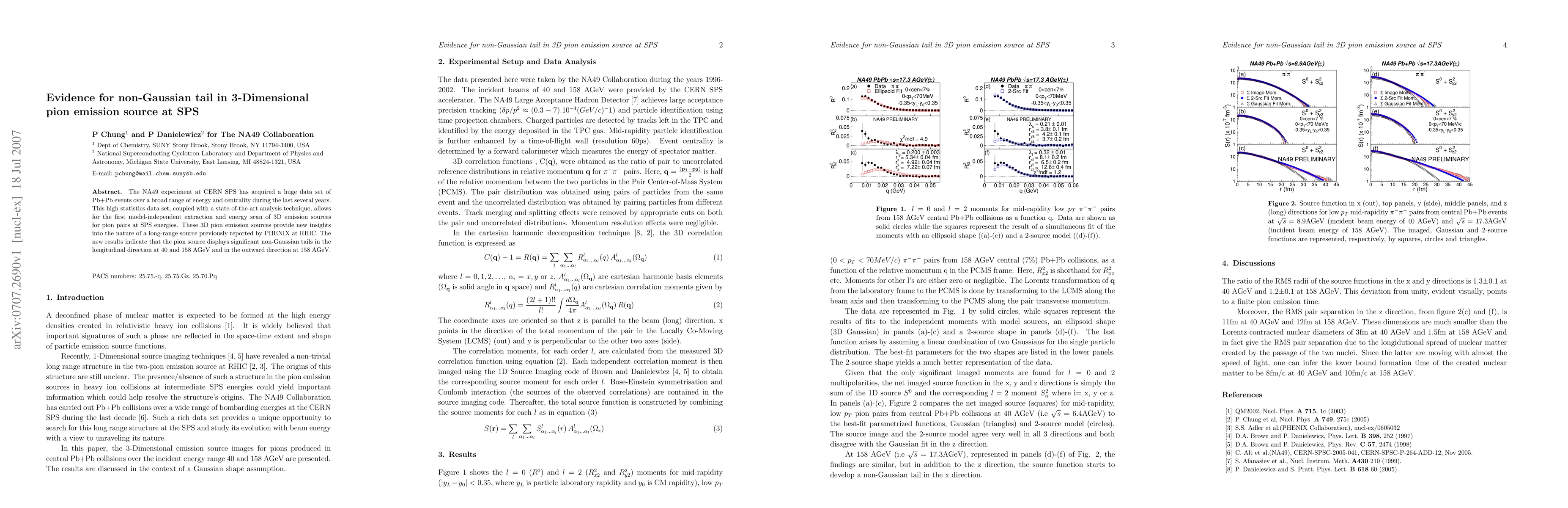 Thumbnail for Evidence for non-Gaussian tail in 3D pion emission source at the SPS