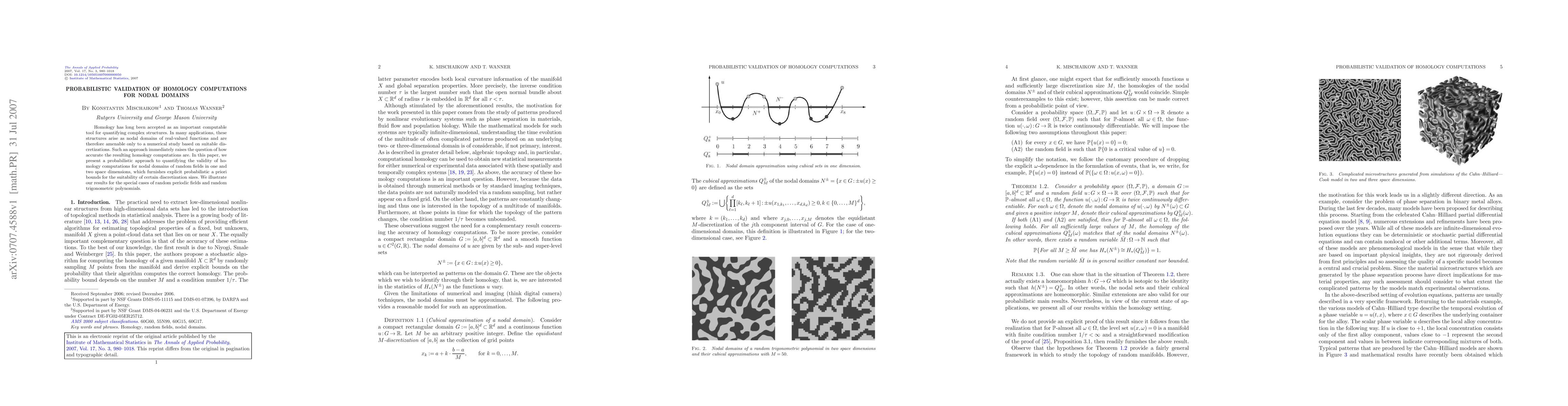 Thumbnail for Probabilistic validation of homology computations for nodal domains