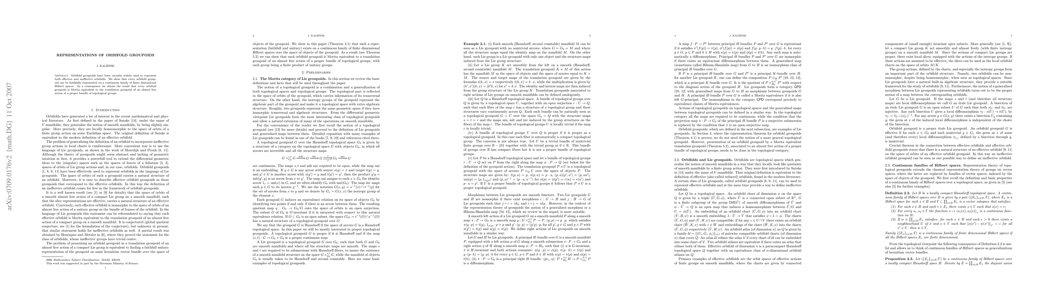 Thumbnail for Representations of orbifold groupoids