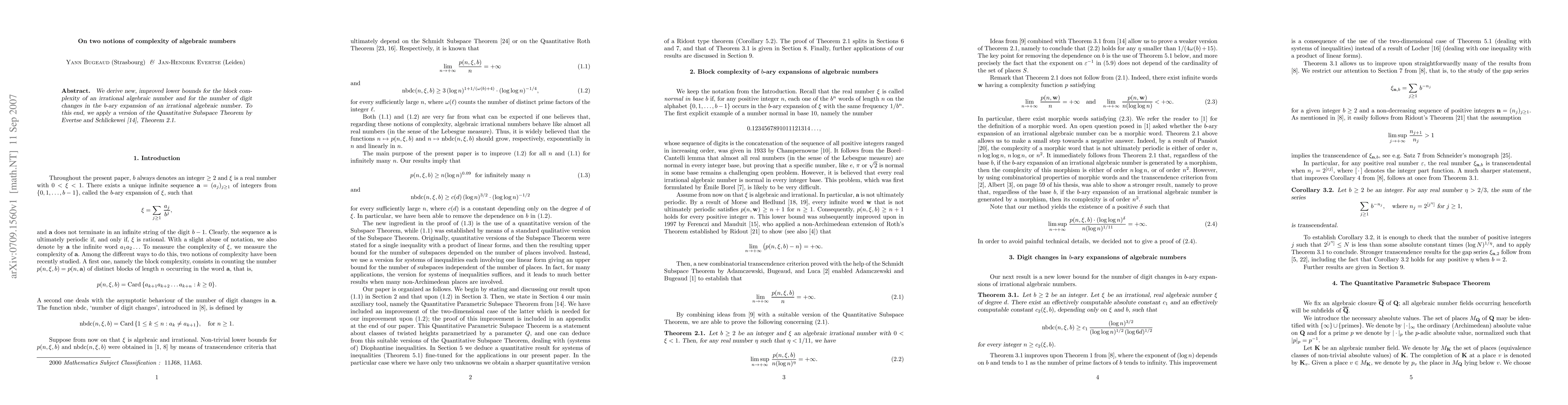 Thumbnail for On two notions of complexity of algebraic numbers